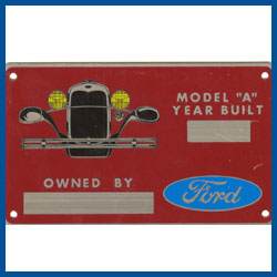 Owners Plate - Model A Ford  - Model A Ford - Buy Online!