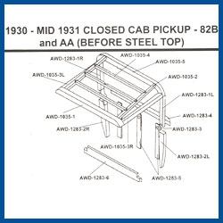 Top Wood Kit - 30-31 Closed Cab Pickup & AA - Model A Ford - Buy Online!