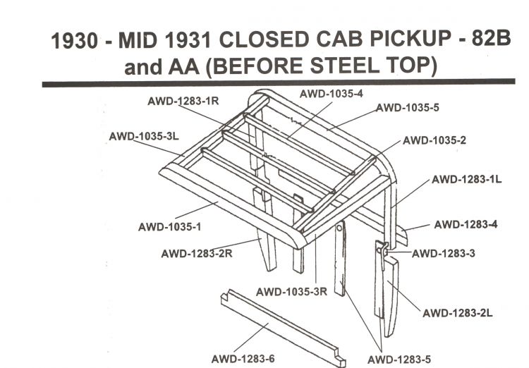 Body Wood Kit - 30-31 Pick  Model A Ford Parts - Buy Online